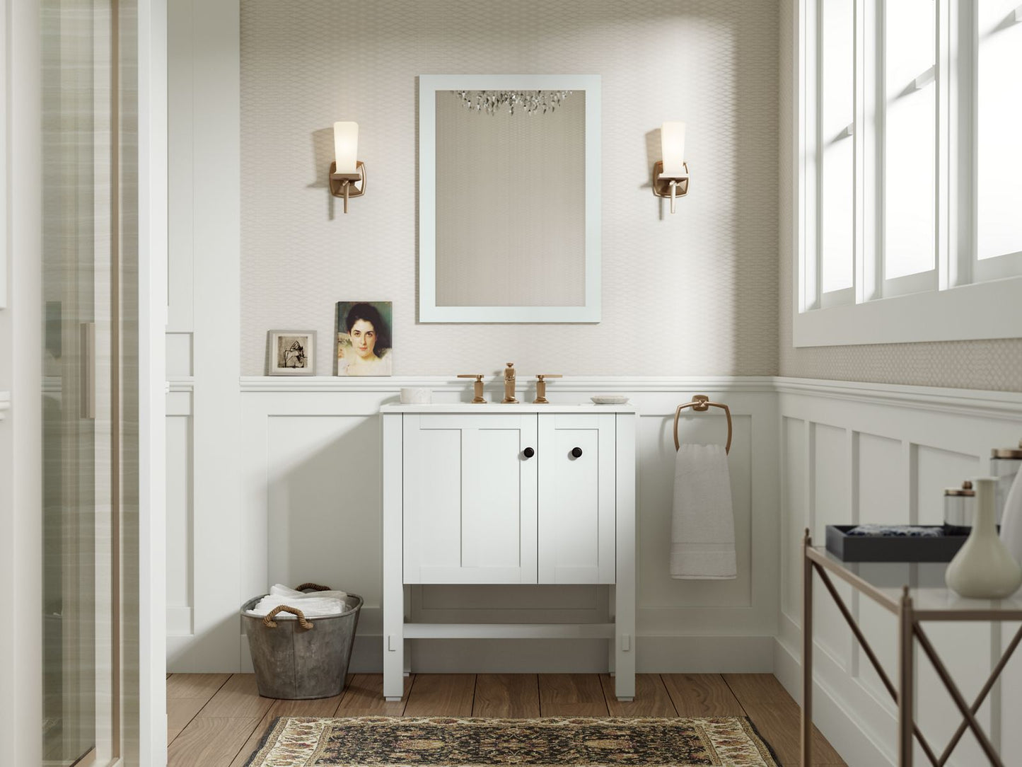 KOHLER K-5289-1WA Tresham 31" Bathroom Vanity Cabinet In Linen White