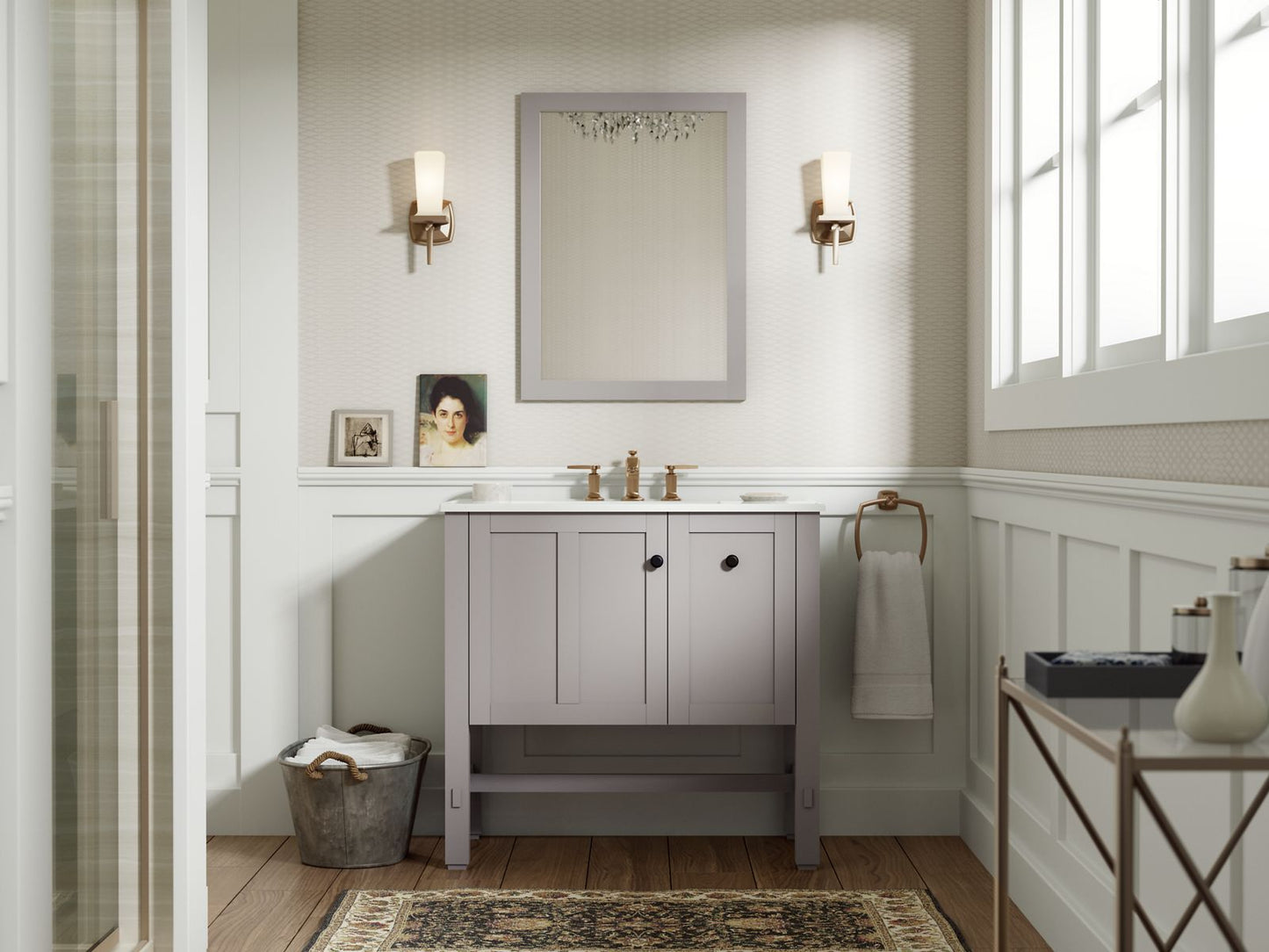 KOHLER K-5288-1WT Tresham 36" Bathroom Vanity Cabinet In Mohair Grey