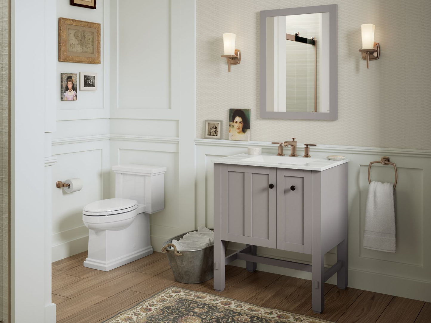 KOHLER K-5289-1WT Tresham 31" Bathroom Vanity Cabinet In Mohair Grey