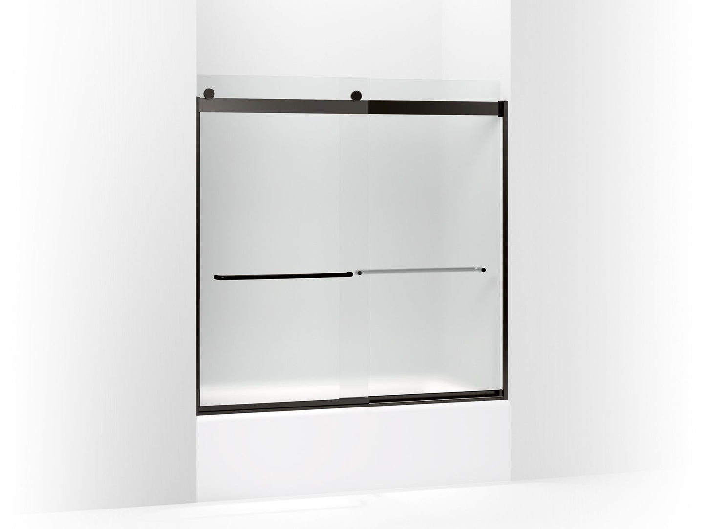 KOHLER K-706006-D3-ABZ Levity Sliding Bath Door, 59-3/4" H X 56-5/8 - 59-5/8" W, With 1/4" Thick Frosted Glass In Anodized Dark Bronze