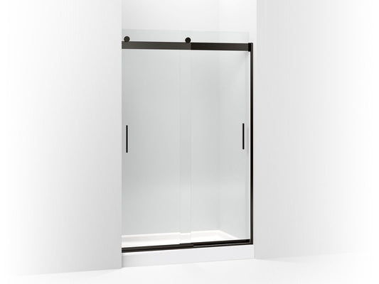 KOHLER K-706008-L-ABZ Levity Sliding Shower Door, 74" H X 43-5/8 - 47-5/8" W, With 1/4" Thick Crystal Clear Glass In Anodized Dark Bronze