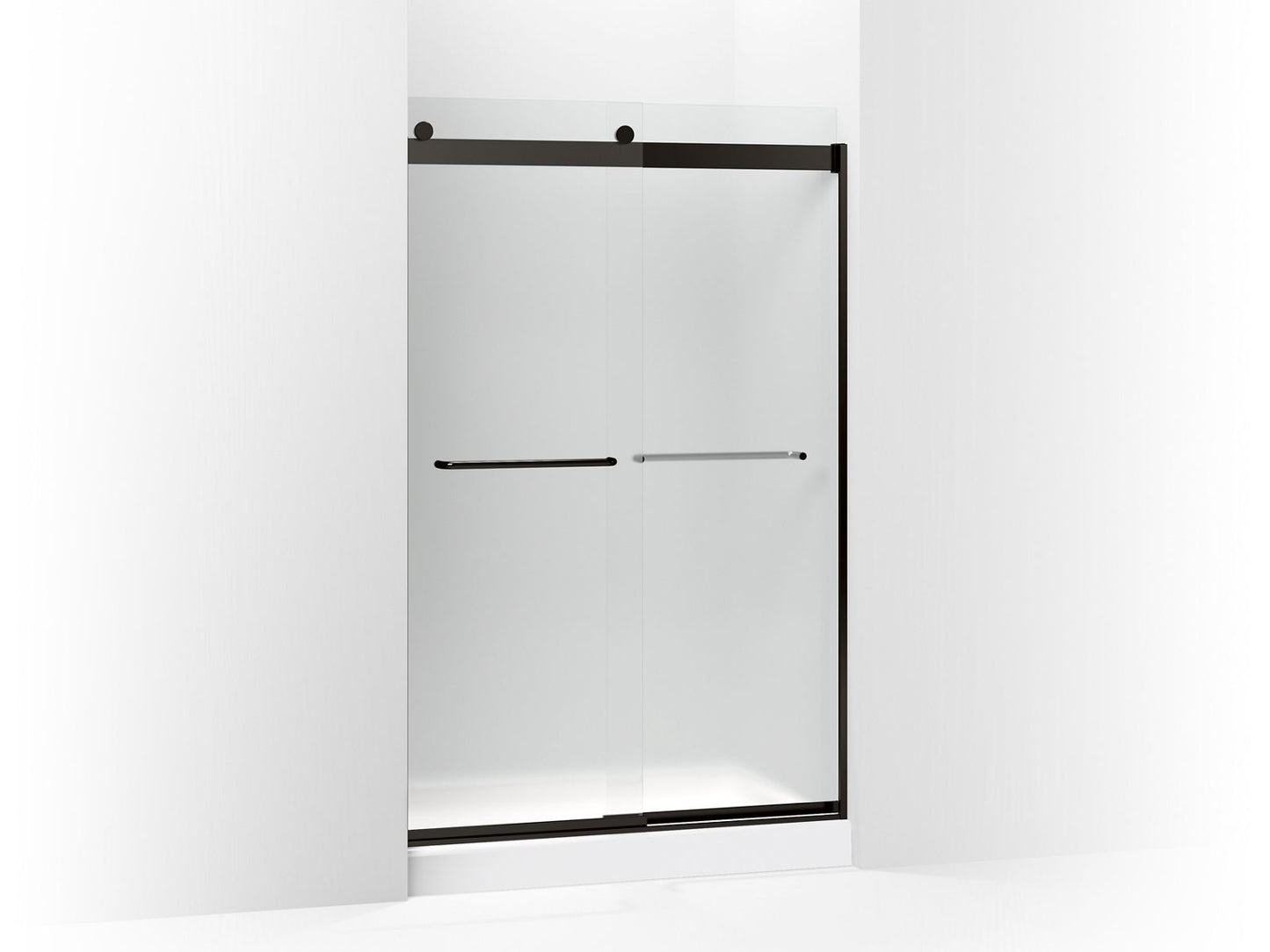 KOHLER K-706014-D3-ABZ Levity Sliding Shower Door, 74" H X 44-5/8 - 47-5/8" W, With 1/4" Thick Frosted Glass In Anodized Dark Bronze