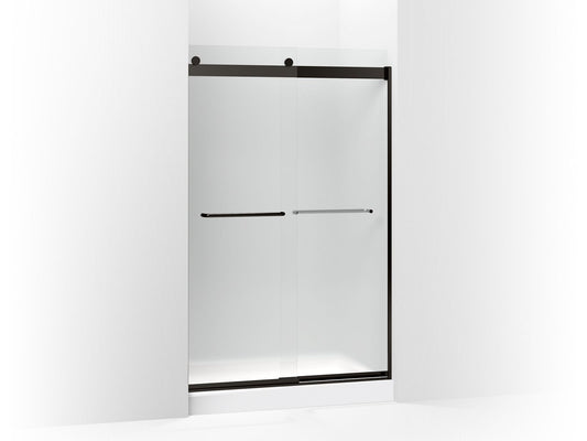 KOHLER K-706014-D3-ABZ Levity Sliding Shower Door, 74" H X 44-5/8 - 47-5/8" W, With 1/4" Thick Frosted Glass In Anodized Dark Bronze