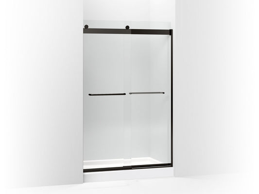 KOHLER K-706014-L-ABZ Levity Sliding Shower Door, 74" H X 44-5/8 - 47-5/8" W, With 1/4" Thick Crystal Clear Glass In Anodized Dark Bronze