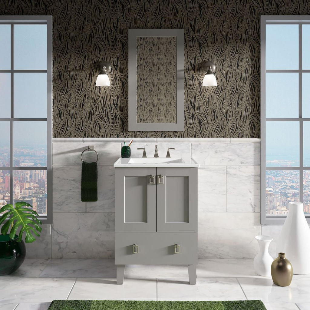 KOHLER K-99527-LG-1WT Poplin 24" Bathroom Vanity Cabinet In Mohair Grey
