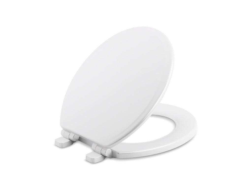 KOHLER K-20455-96 Ridgewood Quiet-Close Round-Front Toilet Seat - Biscuit