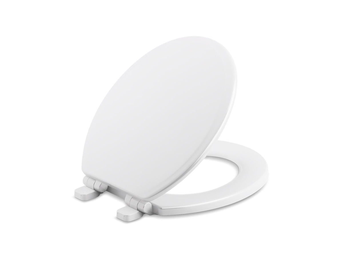 KOHLER K-20455-96 Ridgewood Quiet-Close Round-Front Toilet Seat - Biscuit