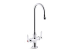 KOHLER K-100T70-4AKA-CP Triton Bowe 1.0 Gpm Monoblock Gooseneck Bathroom Sink Faucet With Aerated Flow And Lever Handles, Drain Not Included - Polished Chrome