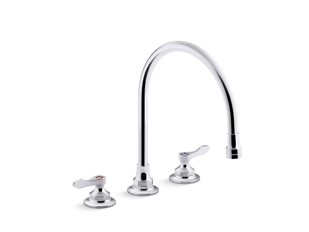 KOHLER K-815T70-4AHA-CP Triton Bowe 1.5 Gpm Kitchen Sink Faucet With 9-5/16" Gooseneck Spout, Aerated Flow And Lever Handles - Polished Chrome