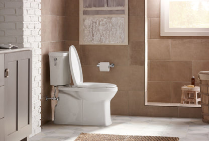 KOHLER K-3814-95 Corbelle Two-piece elongated toilet with skirted trapway, 1.28 gpf - Ice Grey