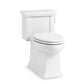 KOHLER K-3981-RA-0 Tresham One-Piece Compact Elongated Toilet With Skirted Trapway, 1.28 Gpf In White