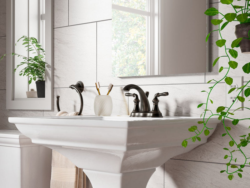 KOHLER K-393-N4-CP Devonshire Centerset Bathroom Sink Faucet, 1.2 Gpm - Polished Chrome