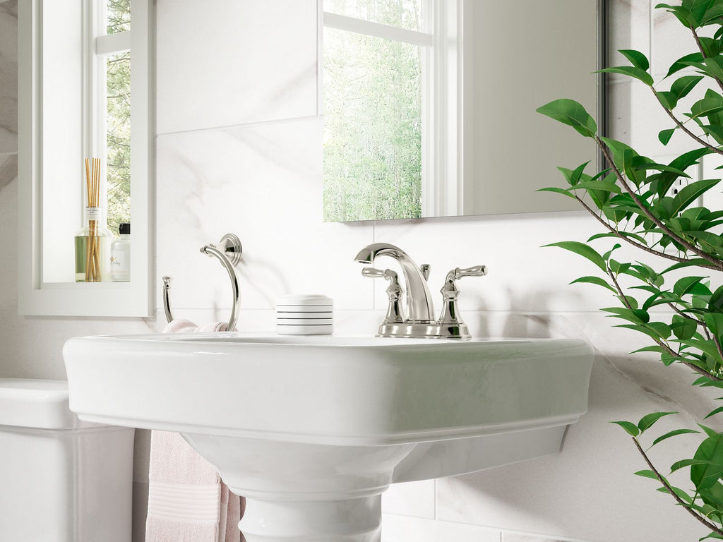 KOHLER K-393-N4-CP Devonshire Centerset Bathroom Sink Faucet, 1.2 Gpm - Polished Chrome
