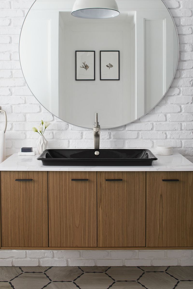 KOHLER K-20212-P5-0 Iron Plains 30" Rectangular Drop-In/Undermount/Vessel Bathroom Sink With Iron Black Painted Underside - White