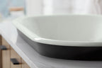KOHLER K-20213-7 Iron Plains 33" Oval Drop-In/Undermount Bathroom Sink - Black Black