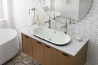 KOHLER K-20213-7 Iron Plains 33" Oval Drop-In/Undermount Bathroom Sink - Black Black