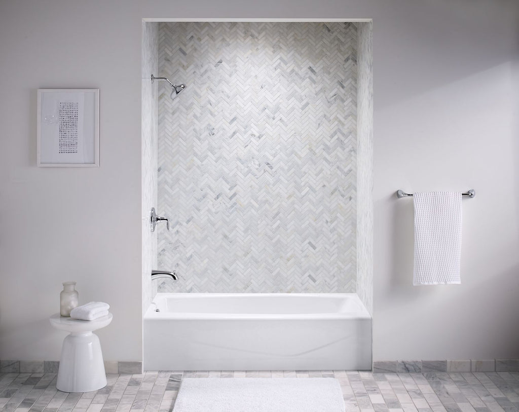 KOHLER K-715-96 Villager 60" X 30-1/4" Alcove Bath, Left Drain - Biscuit