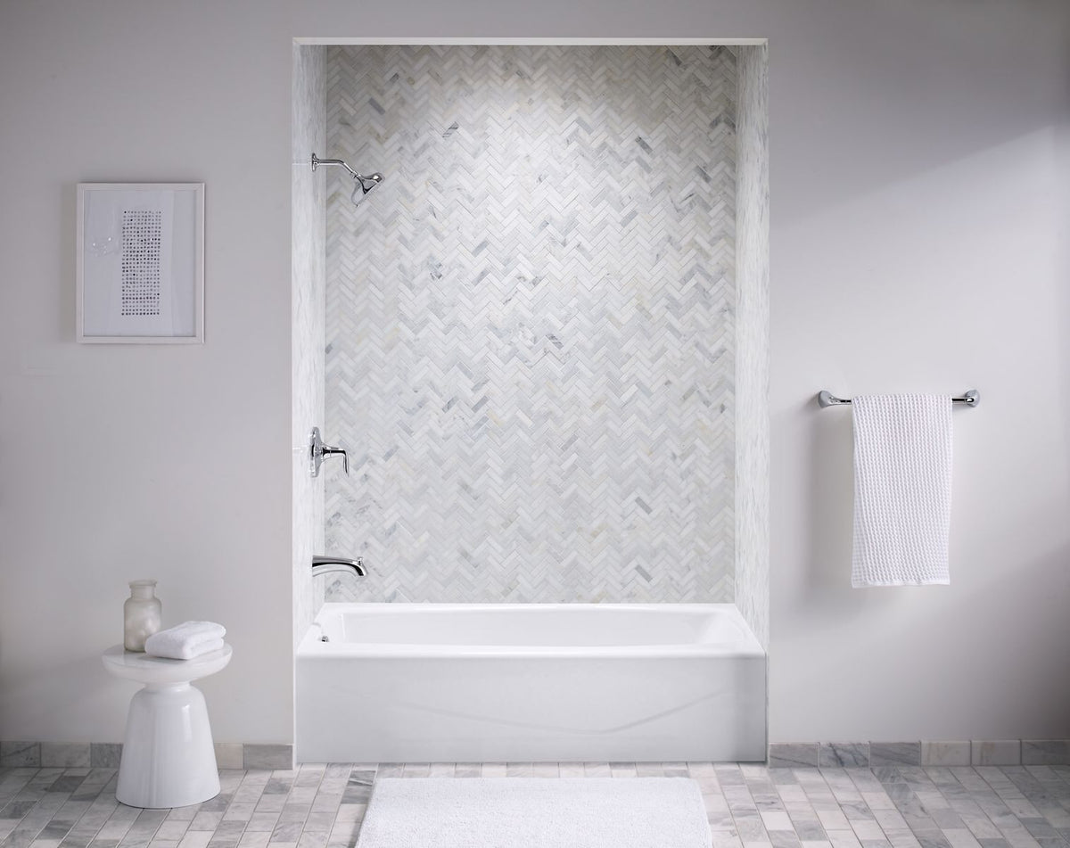 KOHLER K-715-96 Villager 60" X 30-1/4" Alcove Bath, Left Drain - Biscuit