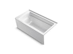 KOHLER K-1123-RA-0 Archer 60" X 32" Alcove Bath, Right Drain - White