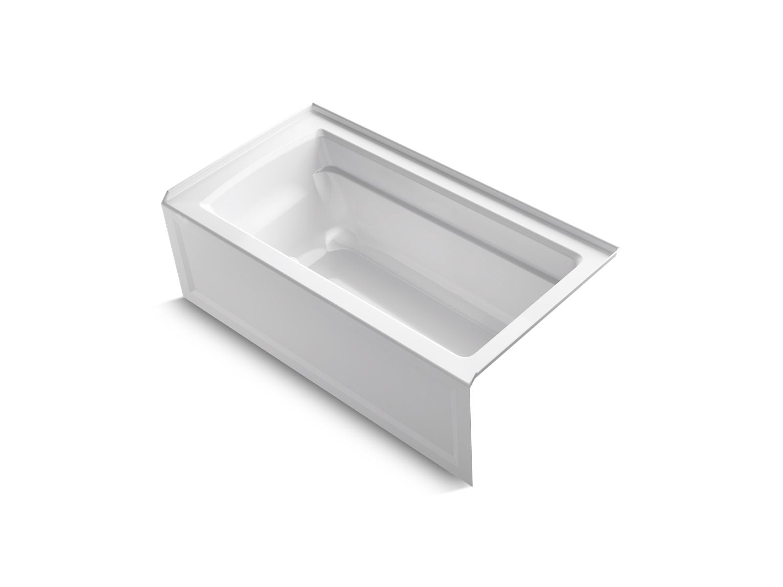 KOHLER K-1123-RA-0 Archer 60" X 32" Alcove Bath, Right Drain - White