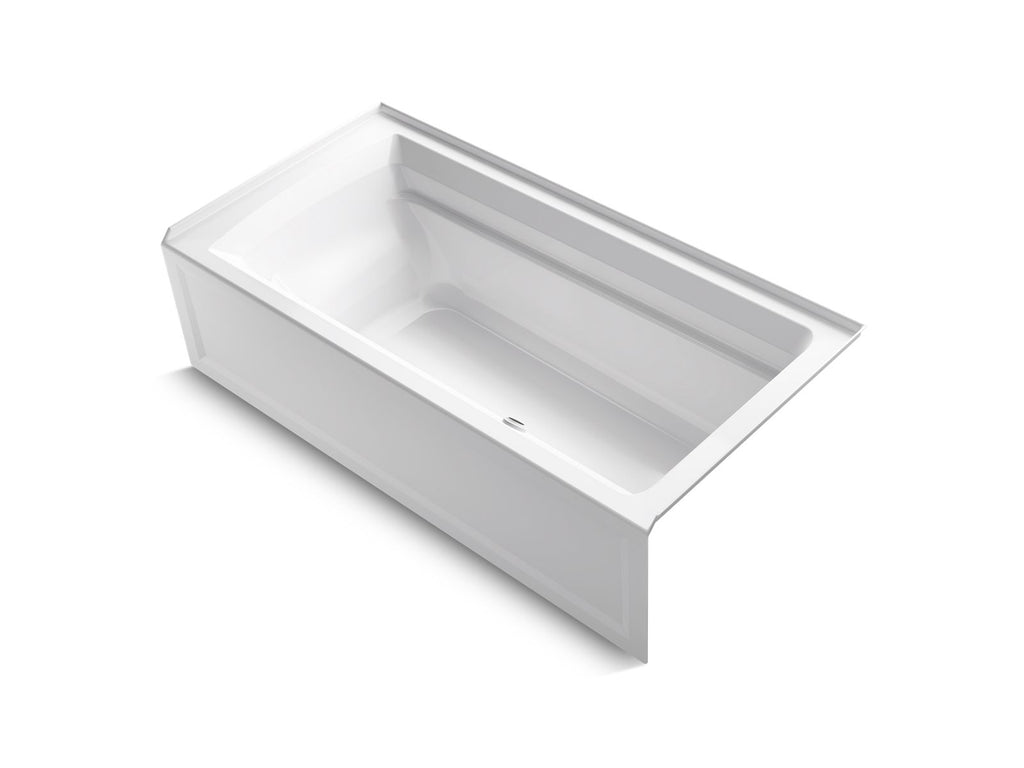 KOHLER K-1125-RAW-7 Archer 72" X 36" Alcove Bath With Bask Heated Surface, Alcove, Right Drain - Black Black