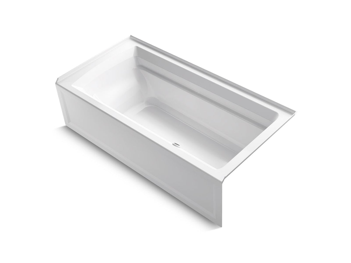 KOHLER K-1125-RAW-7 Archer 72" X 36" Alcove Bath With Bask Heated Surface, Alcove, Right Drain - Black Black