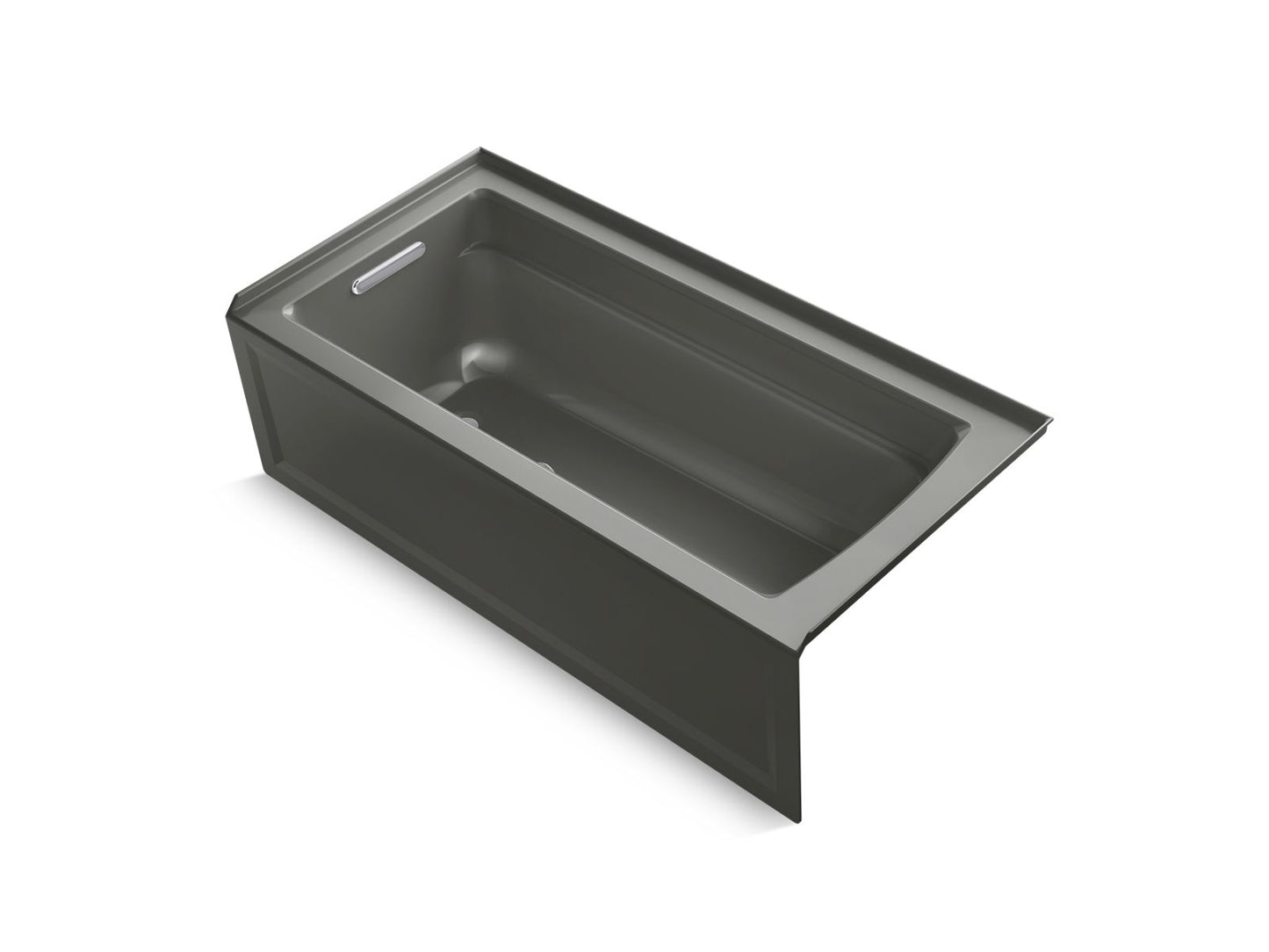 KOHLER K-1948-LA-58 Archer 66" X 32" Alcove Bath, Left Drain In Thunder Grey