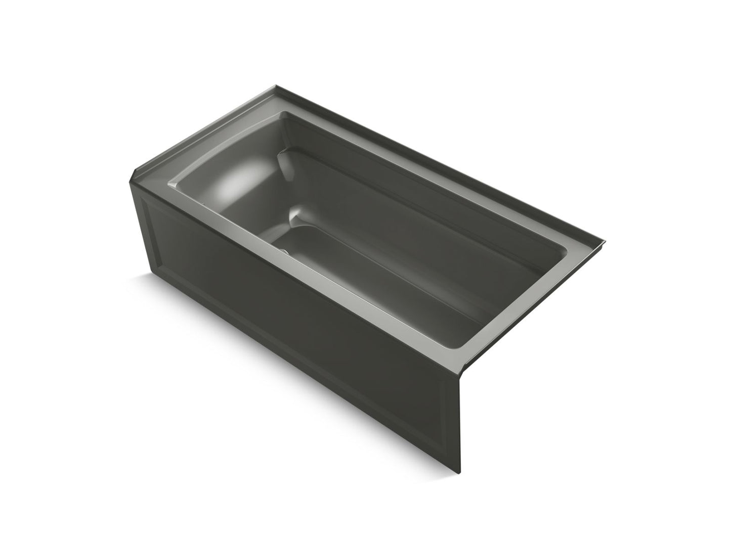 KOHLER K-1948-RA-58 Archer 66" X 32" Alcove Bath, Right Drain In Thunder Grey