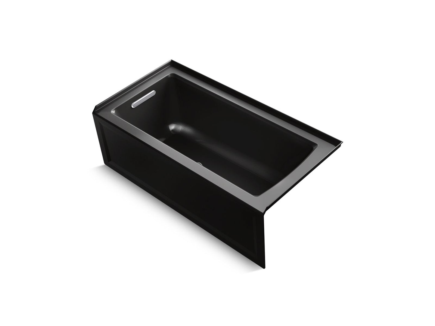 KOHLER K-1946-LA-7 Archer 60" X 30" Alcove Bath, Left Drain In Black Black