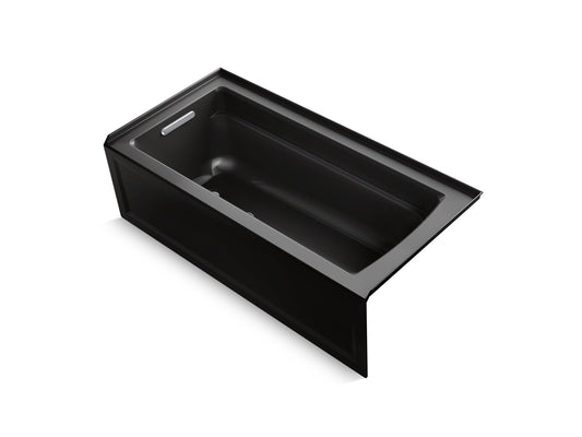 KOHLER K-1948-LA-7 Archer 66" X 32" Alcove Bath, Left Drain In Black Black