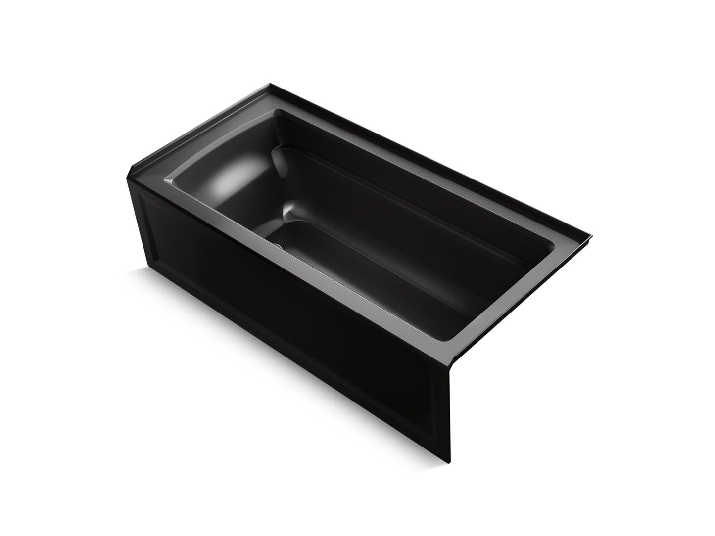 KOHLER K-1948-RA-7 Archer 66" X 32" Alcove Bath, Right Drain In Black Black