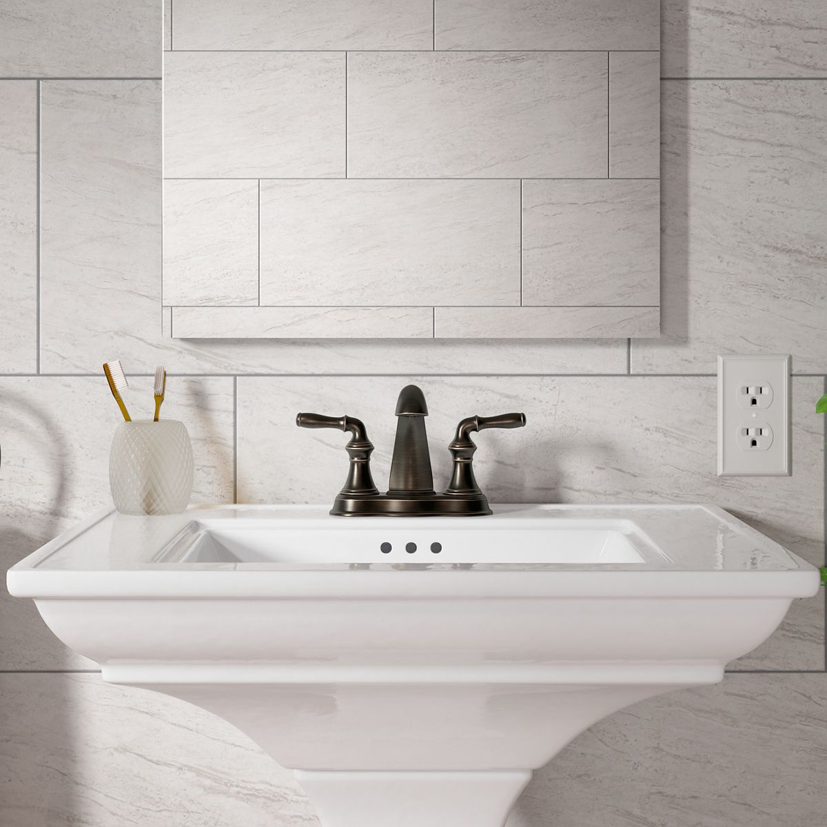 KOHLER K-393-N4-CP Devonshire Centerset Bathroom Sink Faucet, 1.2 Gpm - Polished Chrome
