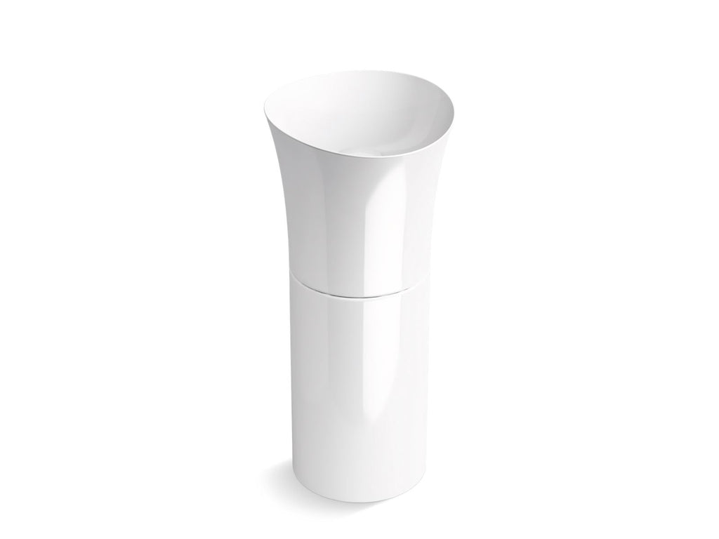 KOHLER K-20701-N-0 Veil 16" Pedestal Bathroom Sink, No Overflow - White