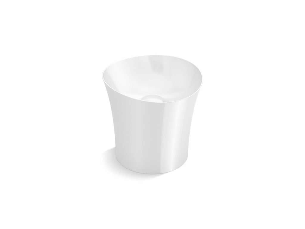 KOHLER K-20703-N-0 Veil 16" Round Vessel Bathroom Sink Or Pedestal Sink Basin, No Overflow - White