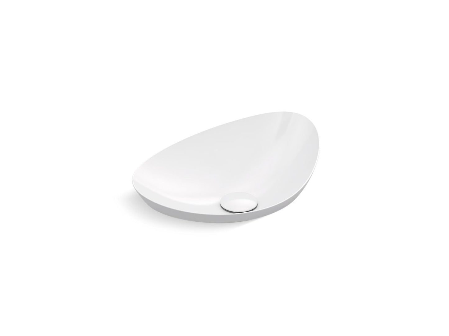 KOHLER K-20704-N-0 Veil 21" Oval Vessel Bathroom Sink, No Overflow In White