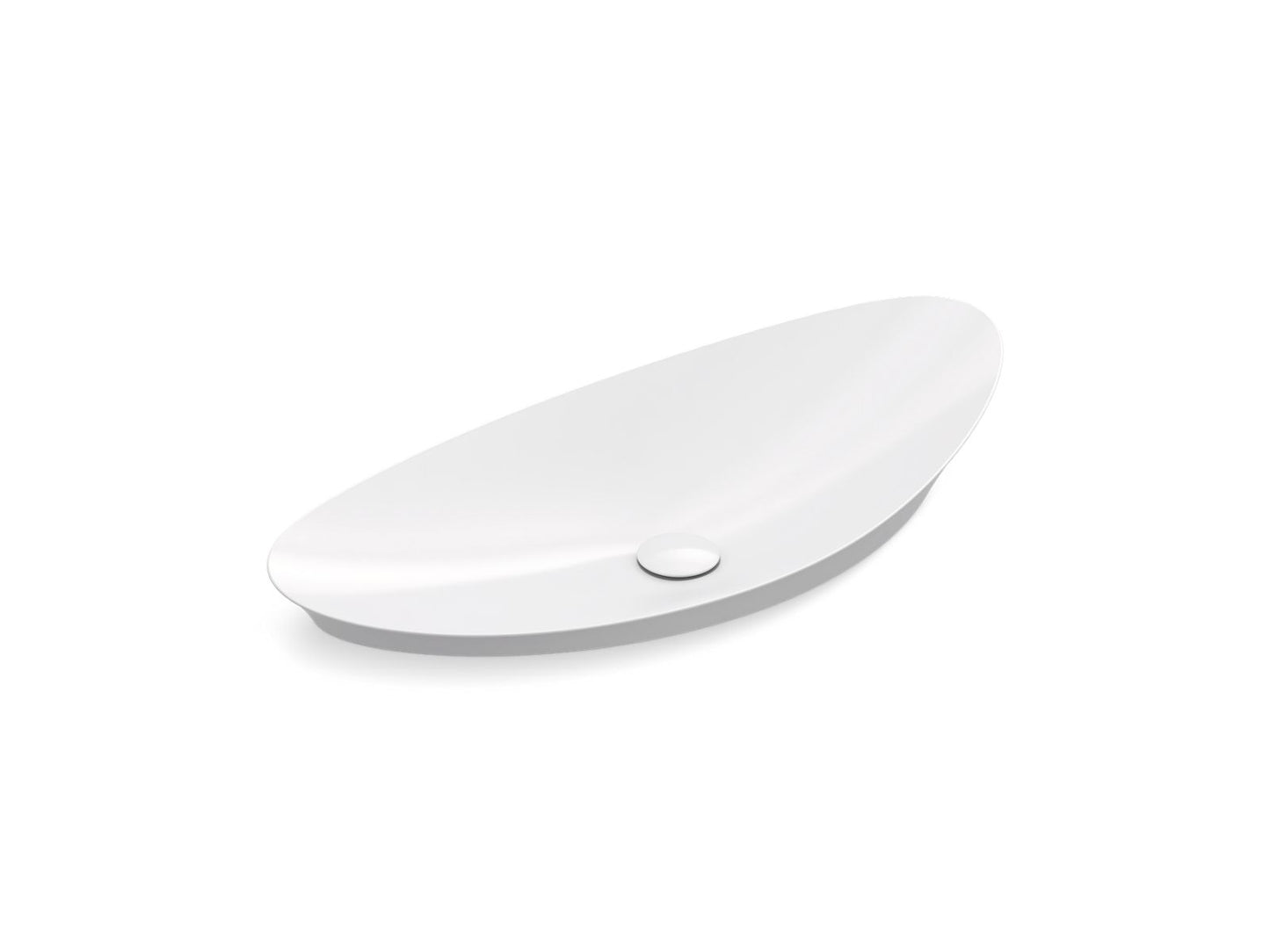 KOHLER K-20705-N-0 Veil 38-1/2" Oval Vessel Bathroom Sink, No Overflow In White