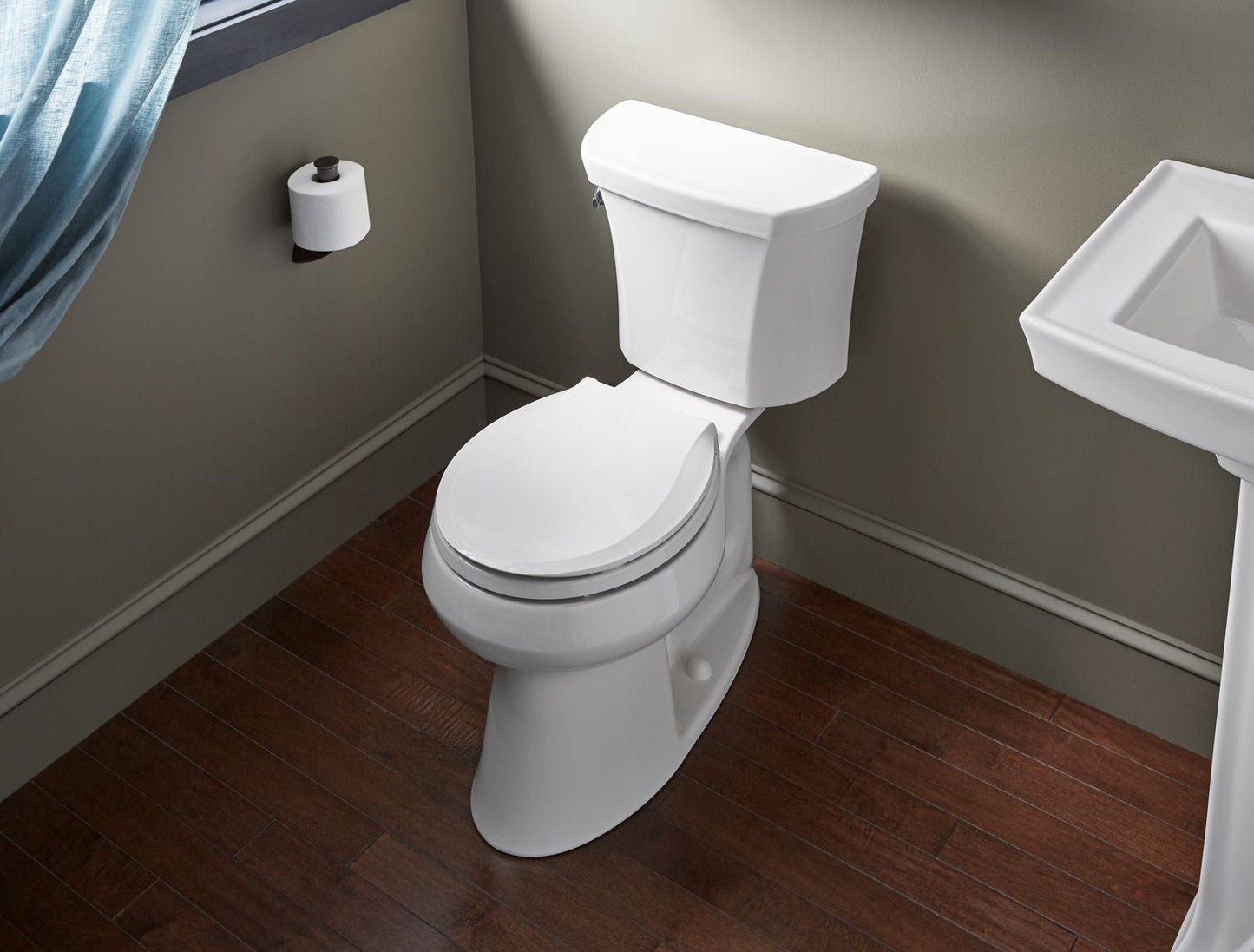 KOHLER K-5481-0 Highline Two-Piece Round-Front Toilet, 1.28 Gpf In White