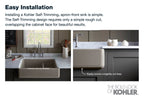KOHLER K-5665-95 Whitehaven 23-1/2" Undermount Single-Bowl Farmhouse Kitchen Sink - Ice Grey