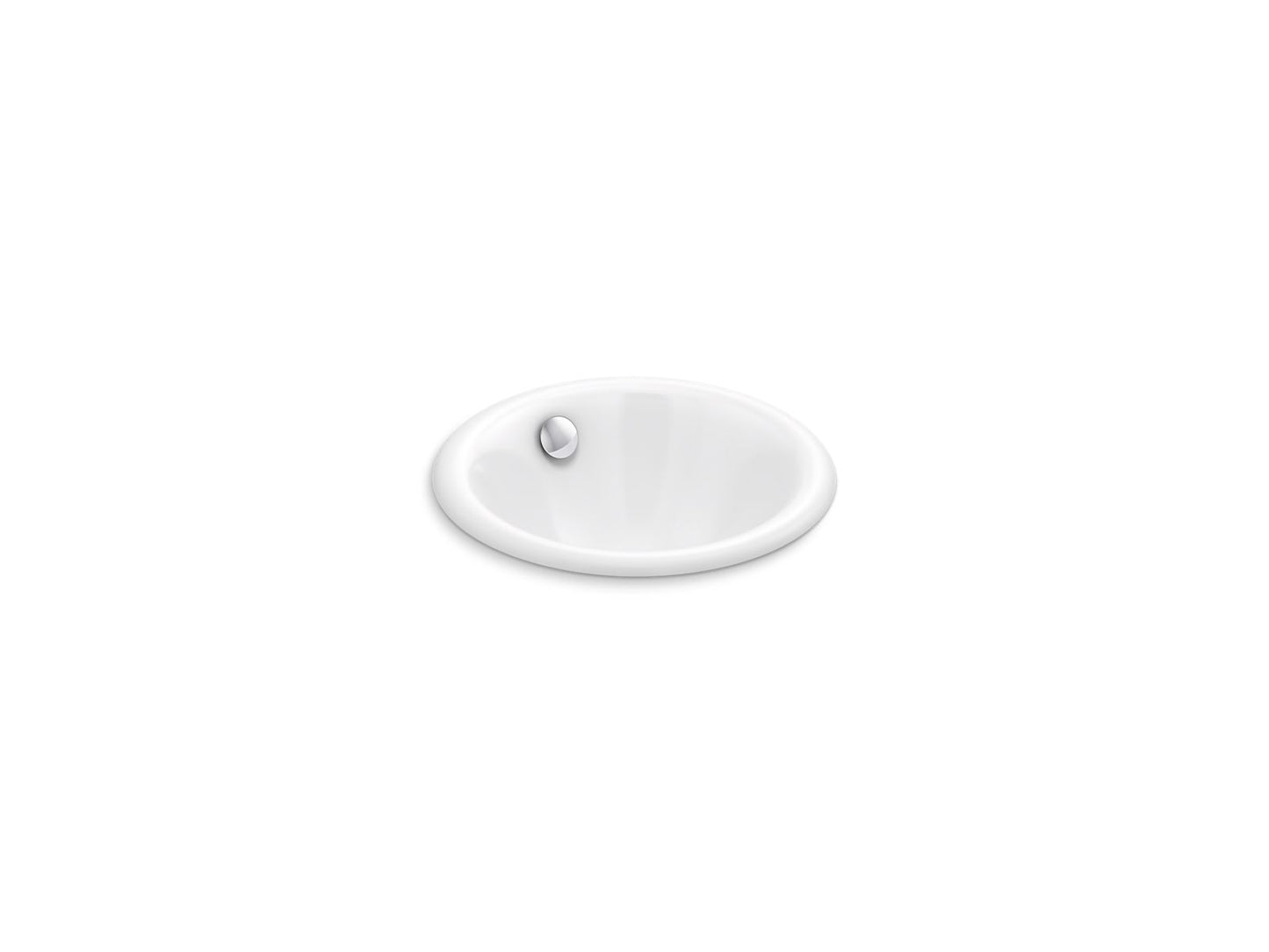 KOHLER K-20211-0 Iron Plains 12" Round Drop-In/Undermount/Vessel Bathroom Sink In White