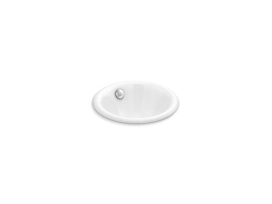 KOHLER K-20211-0 Iron Plains 12" Round Drop-In/Undermount/Vessel Bathroom Sink In White