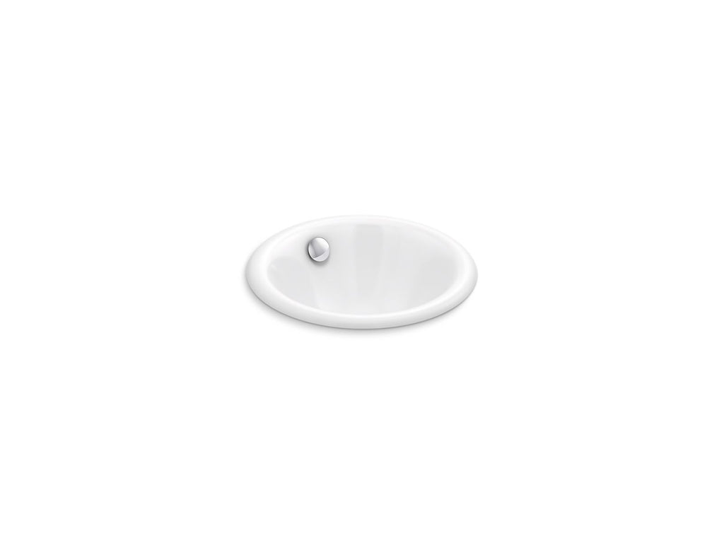 KOHLER K-20211-0 Iron Plains 12" Round Drop-In/Undermount/Vessel Bathroom Sink - White