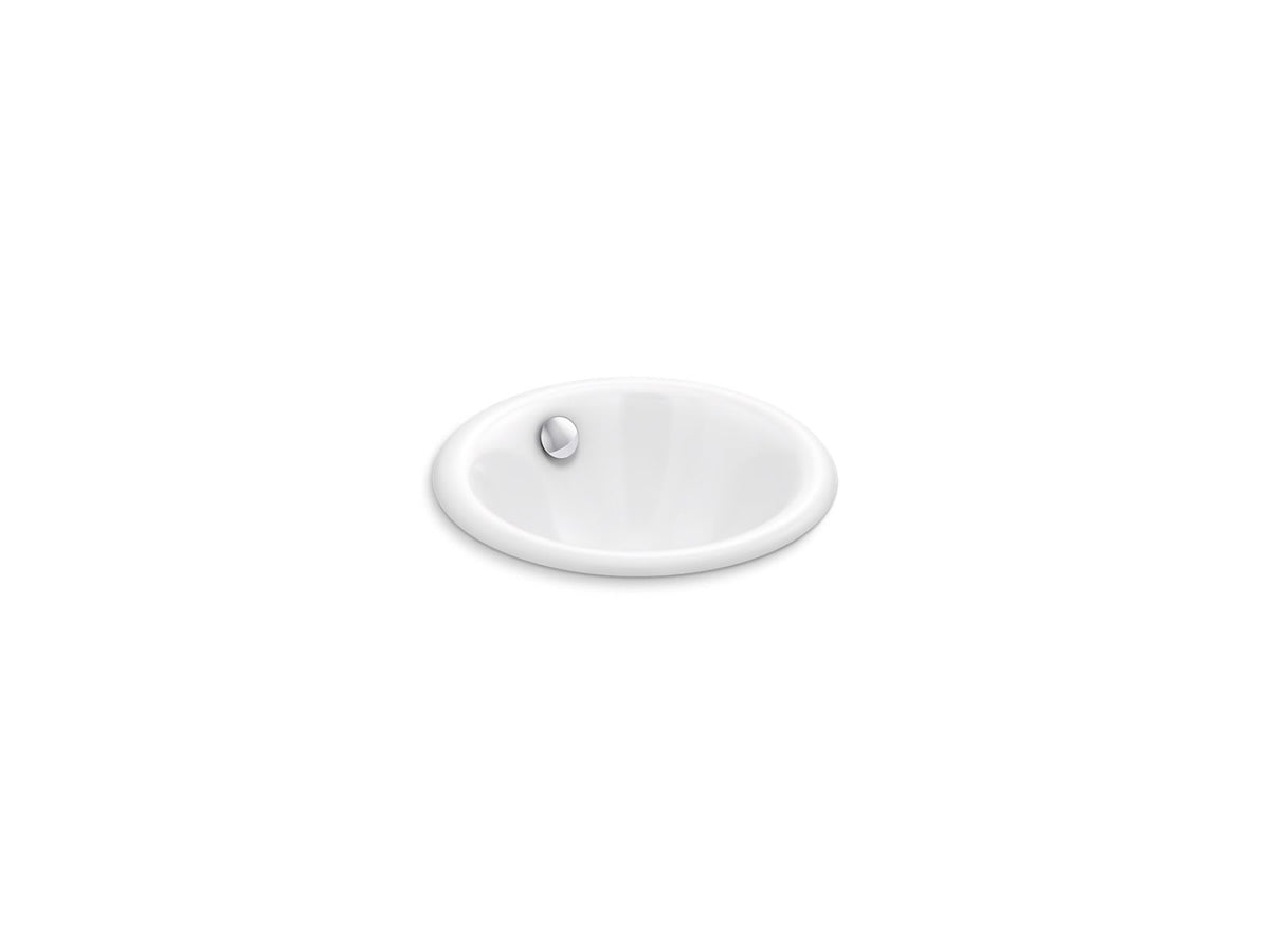 KOHLER K-20211-0 Iron Plains 12" Round Drop-In/Undermount/Vessel Bathroom Sink - White