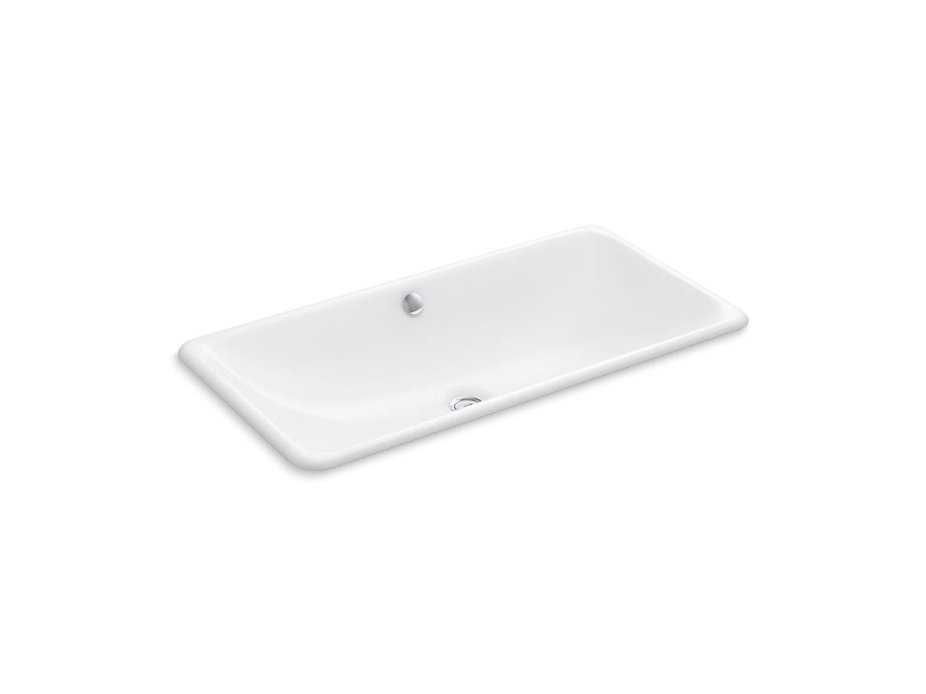 KOHLER K-20212-96 Iron Plains 30" Rectangular Drop-In/Undermount Bathroom Sink - Biscuit