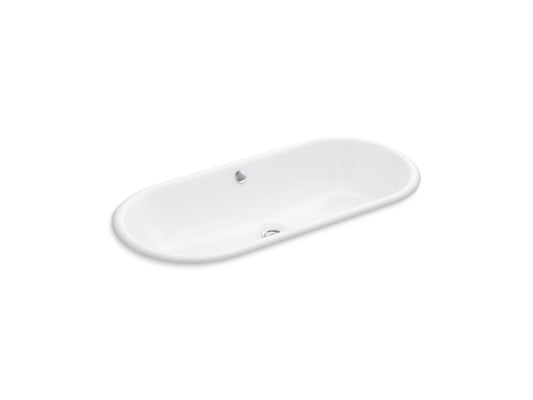 KOHLER K-20213-0 Iron Plains 33" Oval Drop-In/Undermount Bathroom Sink In White