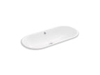 KOHLER K-20213-7 Iron Plains 33" Oval Drop-In/Undermount Bathroom Sink - Black Black