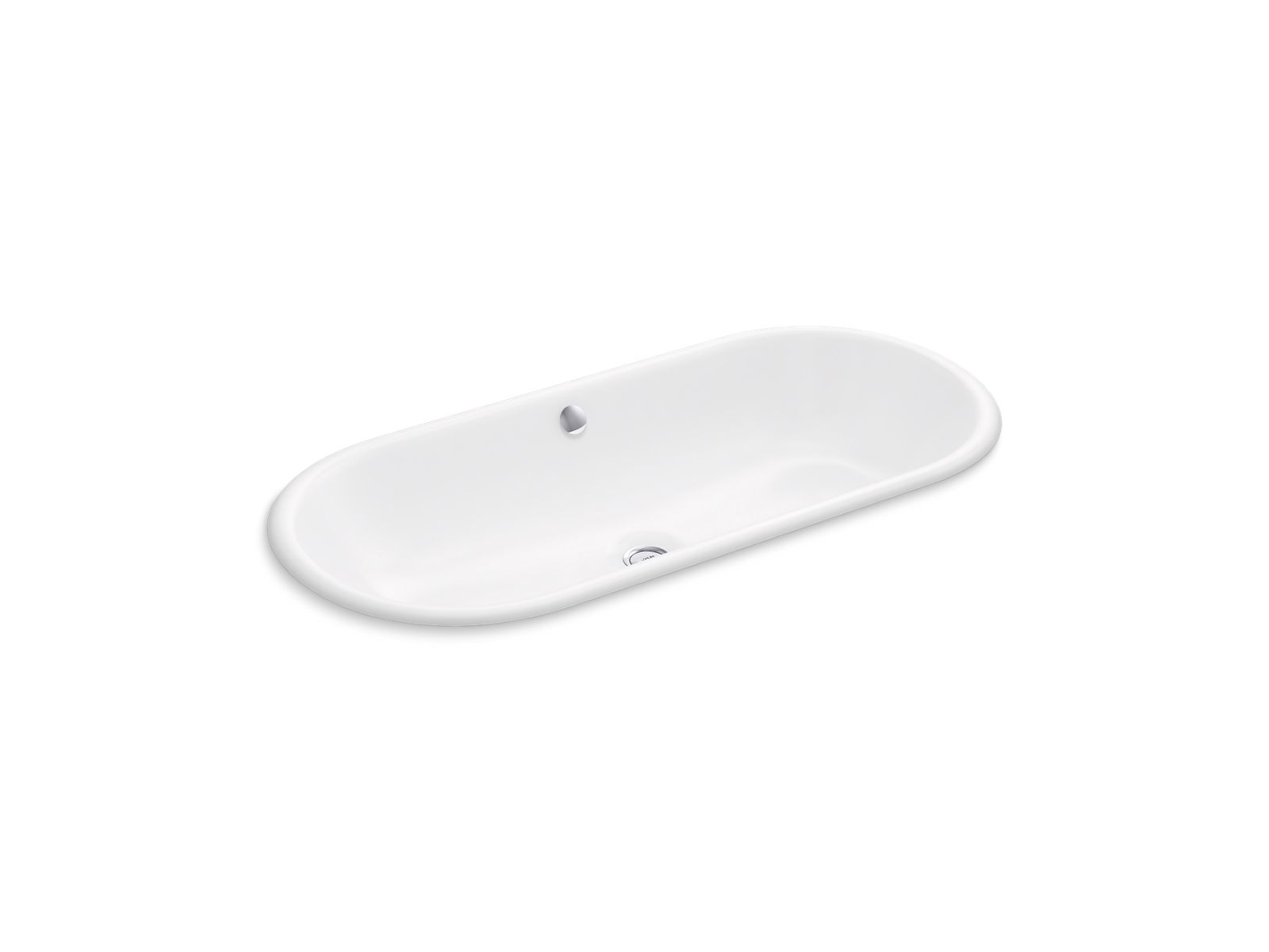 KOHLER K-20213-7 Iron Plains 33" Oval Drop-In/Undermount Bathroom Sink - Black Black