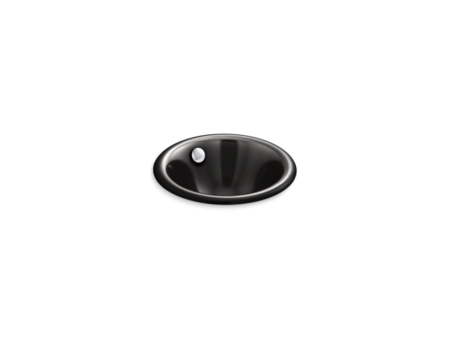 KOHLER K-20211-7 Iron Plains 12" Round Drop-In/Undermount/Vessel Bathroom Sink In Black Black