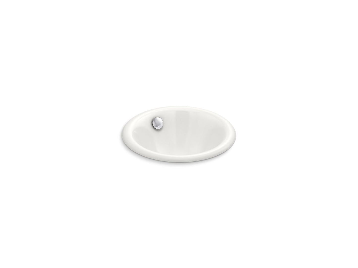 KOHLER K-20211-FF Iron Plains 12" Round Drop-In/Undermount/Vessel Bathroom Sink In Sea Salt