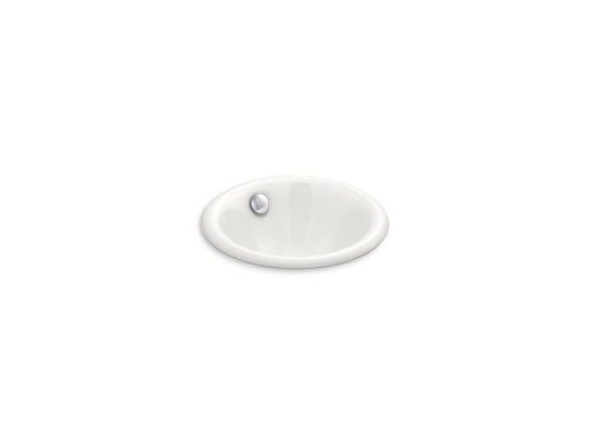 KOHLER K-20211-FF Iron Plains 12" Round Drop-In/Undermount/Vessel Bathroom Sink In Sea Salt