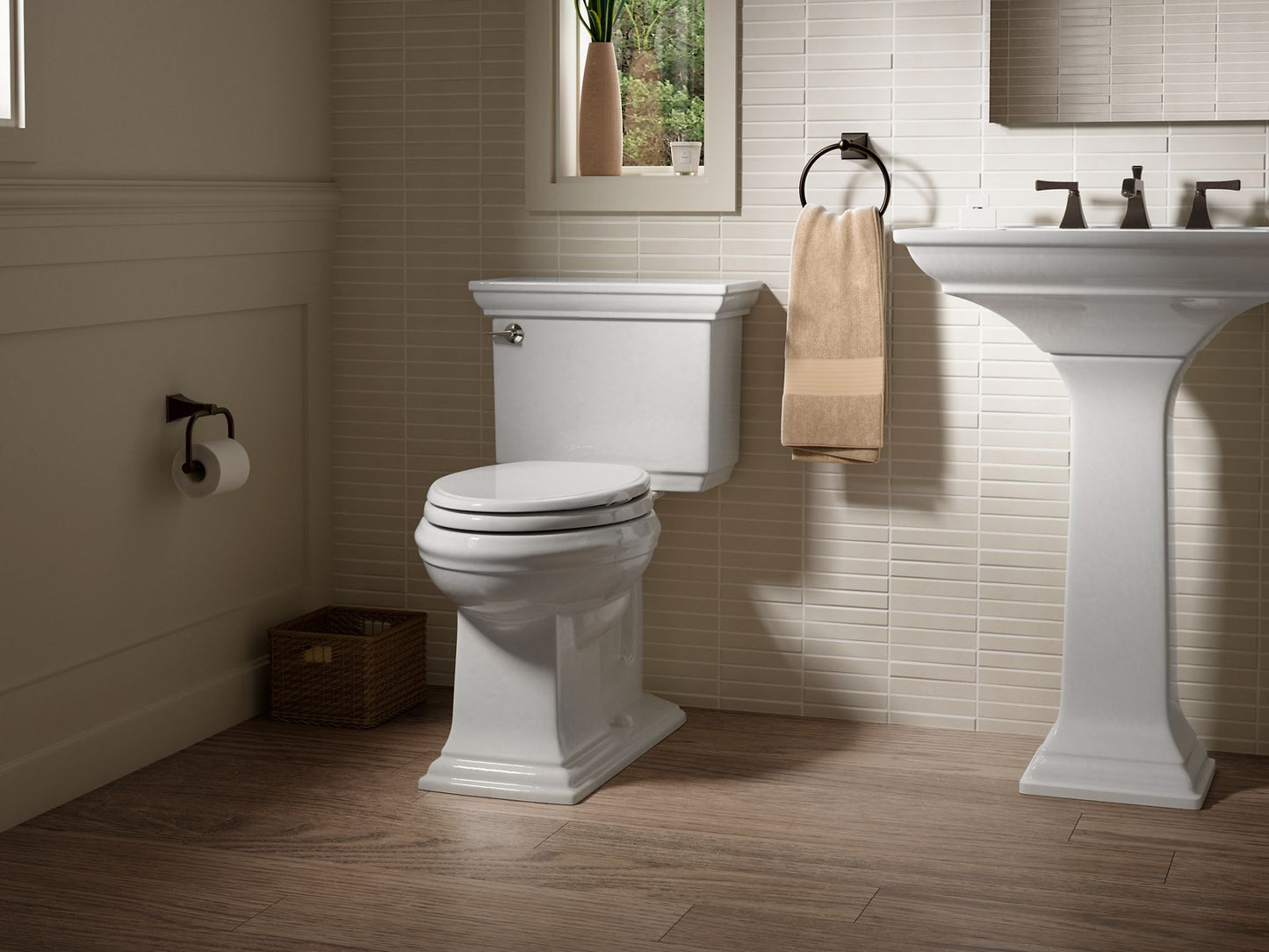 KOHLER K-3817-0 Memoirs Stately Two-Piece Elongated Toilet, 1.28 Gpf In White